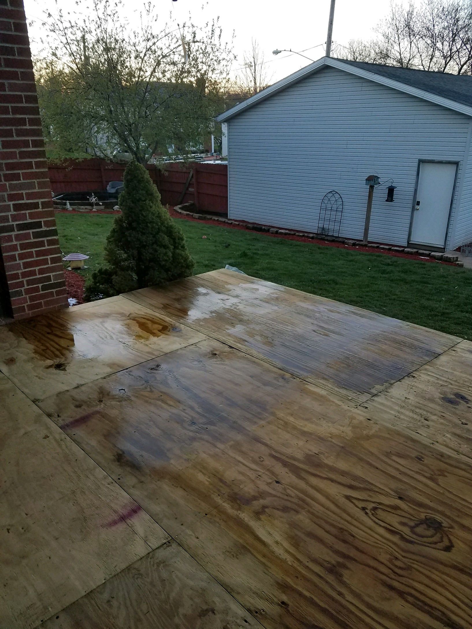 The original open back deck before the conversion.
